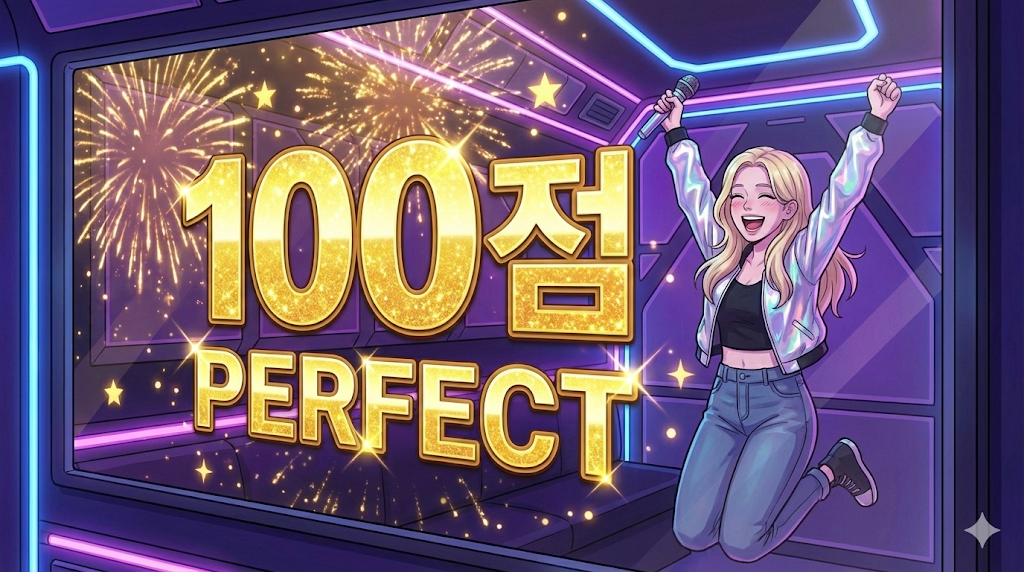 Getting a perfect score in a high-tech room, a highlight of the Coin Noraebang Guide.