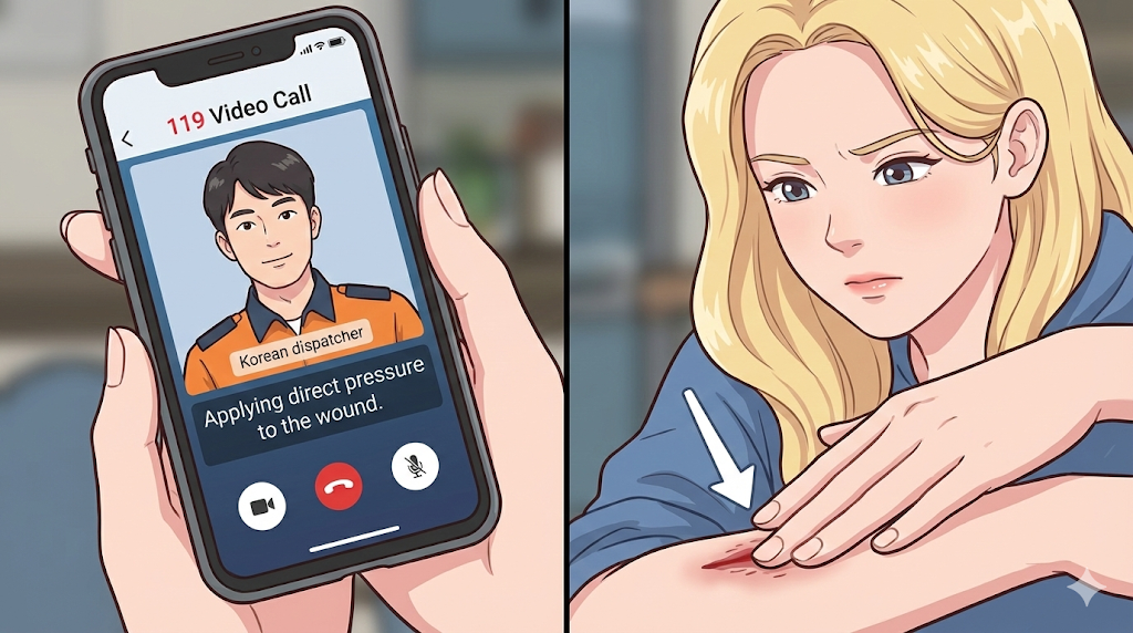 The 2026 AI-powered video call feature of the Korean 119 Emergency Service.