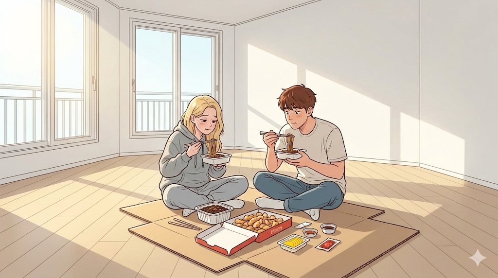 The traditional Jajangmyeon meal on a Korean Moving Culture day.